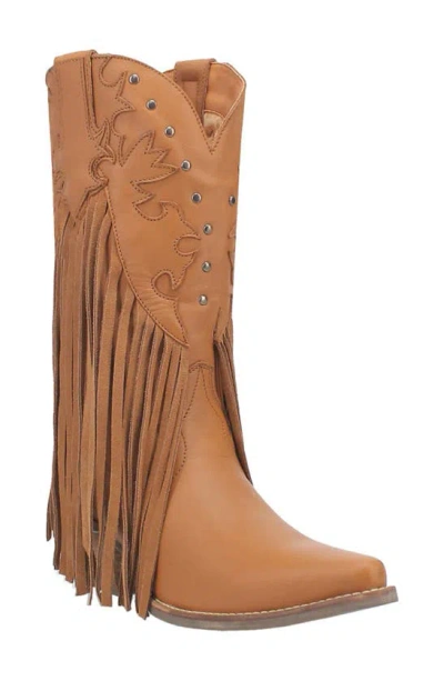 Dingo Hoedown Fringe Western Boot In Camel