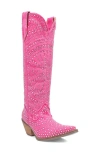 Dingo Honkeytonk Honey Knee High Denim Boot In Pink