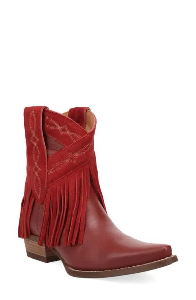 Dingo Last Ride Fringe Western Boot In Red