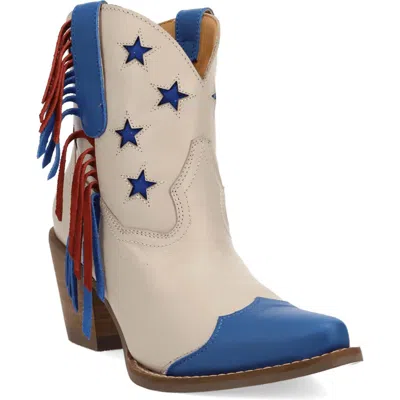 Dingo Liberty Fringe Trim Western Boot In Multi