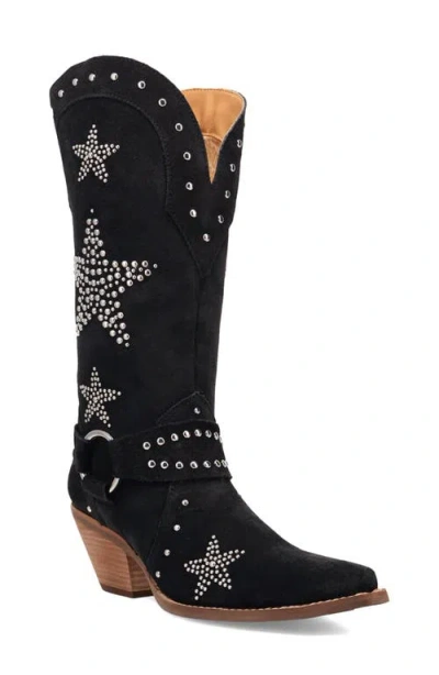 Dingo Lucky Stars Knee High Western Boot In Black