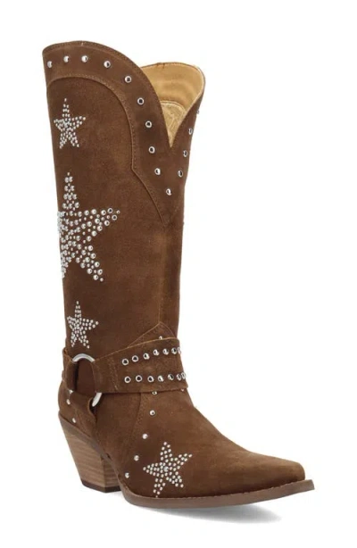 Dingo Lucky Stars Knee High Western Boot In Brown