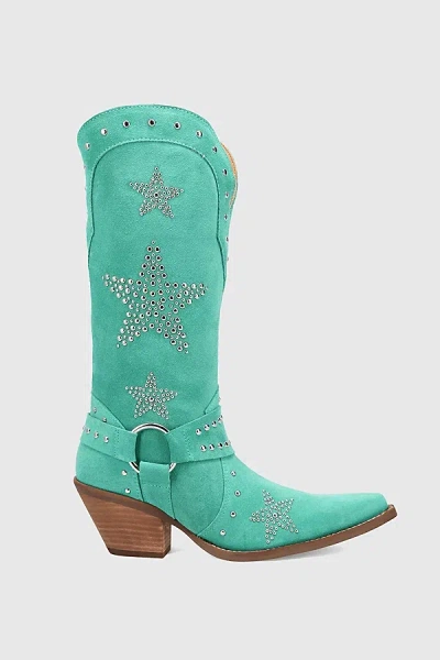 Dingo Lucky Stars Knee High Western Boot In Green