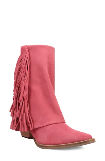 Dingo Marlie Fringe Boot In Pink