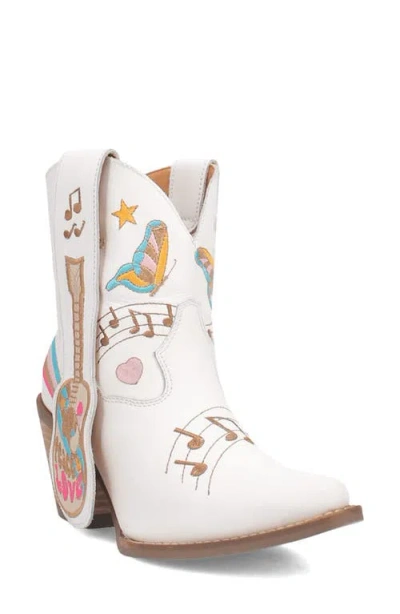 Dingo Melody Embroidered Western Boot In White