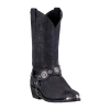 Dingo Mens Suiter Block Heel Cowboy Boots In Black