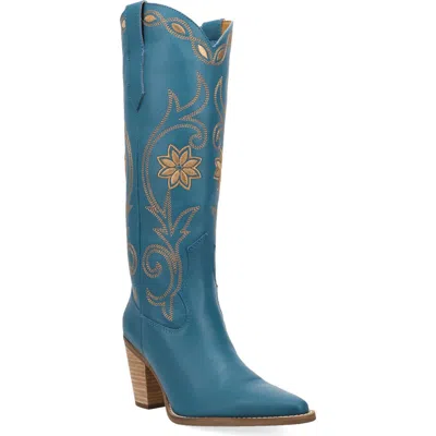 Dingo Miss Daisy Knee High Western Boot In Blue