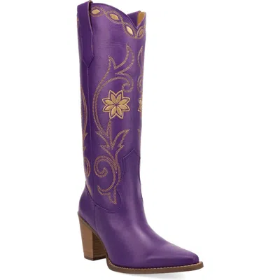 Dingo Miss Daisy Knee High Western Boot In Purple