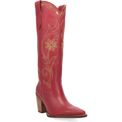 Dingo Miss Daisy Knee High Western Boot In Red
