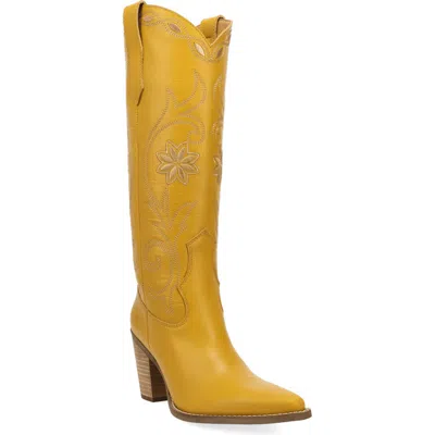 Dingo Miss Daisy Knee High Western Boot In Yellow