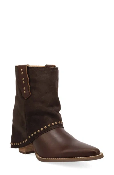 Dingo Off The Cuff Leather Boot In Brown