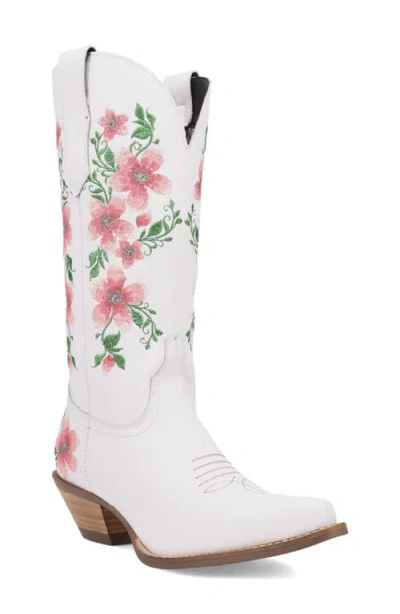 Dingo Posie Knee High Western Boot In White