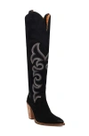 Dingo Primadonna Pointed Toe Over The Knee Western Boot In Black
