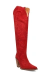 Dingo Primadonna Pointed Toe Over The Knee Western Boot In Red