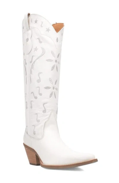 Dingo Rhymin Knee High Western Boot In White