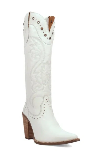 Dingo Rock N Rebel Knee High Western Boot In White
