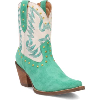 Dingo Rodeo Queen Genuine Calf Hair Western Boot In Green