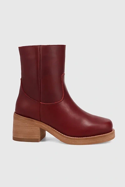 Dingo Roxy Leather Bootie In Merlot, Women's At Urban Outfitters In Burgundy