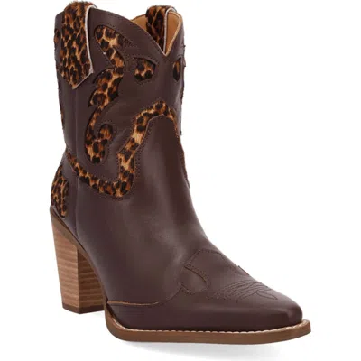 Dingo Run Wild Animal Print Western Boot In Brown Leopard