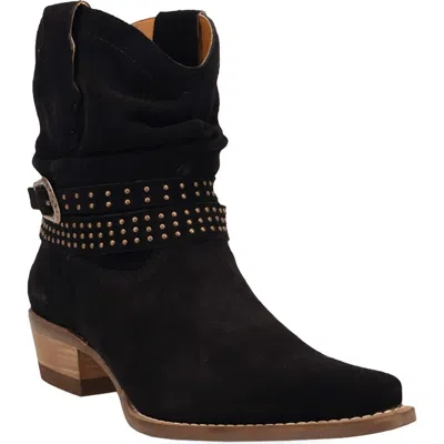 Dingo Scrunchy Leather Bootie In Black