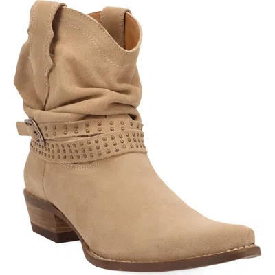 Dingo Scrunchy Leather Bootie In Neutral