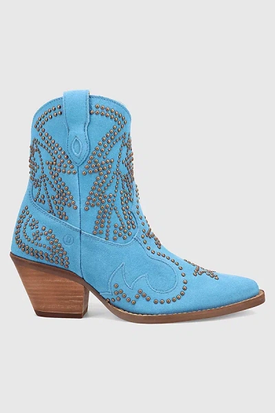 Dingo Seein' Stars Studded Suede Cowboy Bootie In Blue, Women's At Urban Outfitters