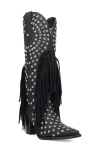 Dingo Show Pony Fringe & Rhinestone Western Boot In Animal Print