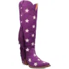 Dingo Super Star Knee High Western Boot In Purple