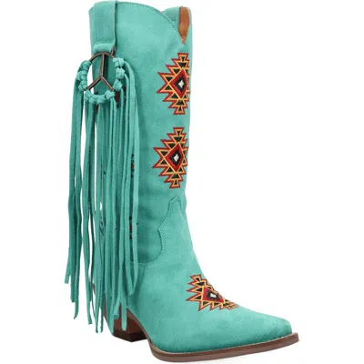 Dingo Sweet Dreams Leather Western Boot In Green