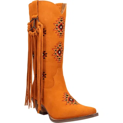 Dingo Sweet Dreams Leather Western Boot In Orange