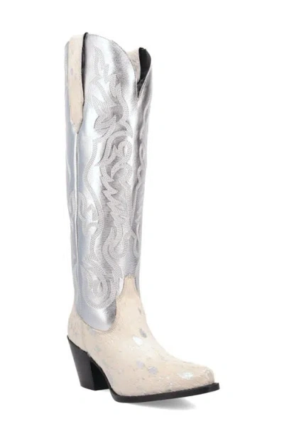 Dingo Take No Bull Knee High Western Boot In Silver