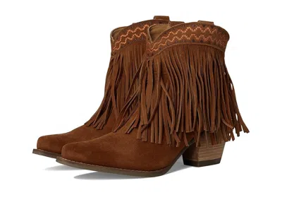 Dingo Tapadero Suede Bootie Cowboy In Brown