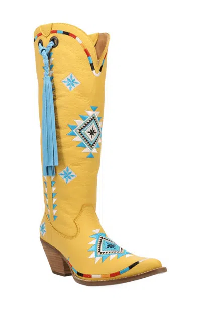 Dingo Terracotta Leather Western Boot In Yellow