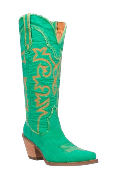 Dingo Texas Tornado Knee High Western Boot In Green