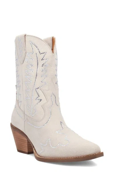 Dingo Tiny Pony Rhinestone Western Boot In White