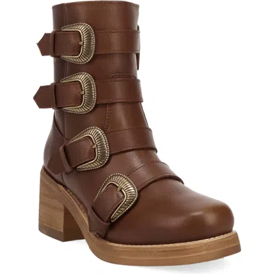 Dingo Topanga Buckle Strap Bootie In Brown
