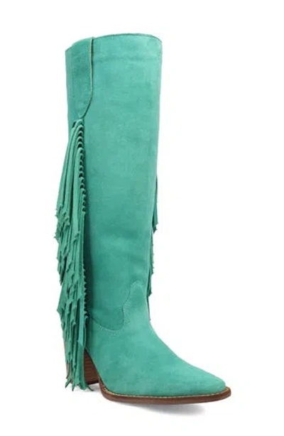 Dingo Twister Knee High Western Boot In Green