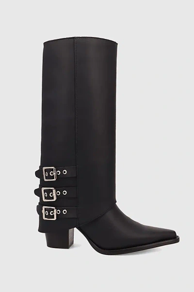 Dingo Urban Cowgirl Leather Foldover Cowboy Boot In Black, Women's At Urban Outfitters