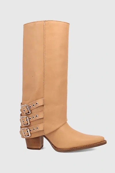 Dingo Urban Cowgirl Leather Foldover Cowboy Boot In Natural, Women's At Urban Outfitters In Multi