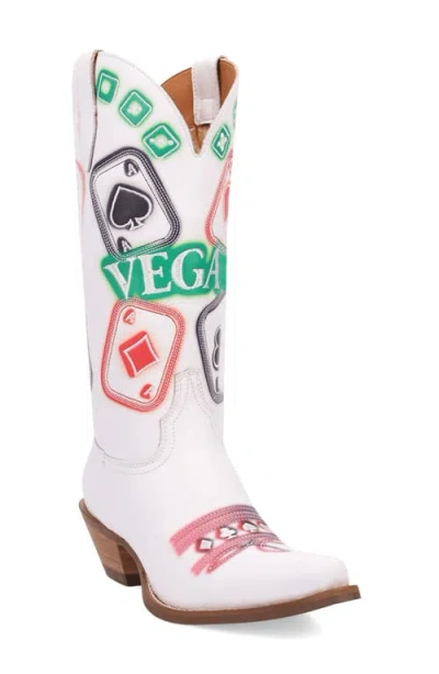 Dingo Vegas Embroidered Western Boot In White