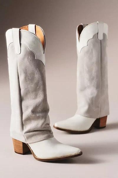 Dingo Wild Fire Suede Western Boots In White