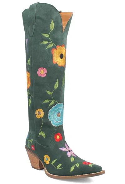 Pre-owned Dingo Women's Flower Power Green