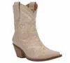 DINGO WOMEN'S PRIMROSE LEATHER BOOTIES IN SAND