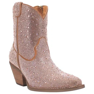Dingo Women's Rhinestone Cowgirl Short Boot In Rose Gold In Multi
