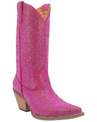 Pre-owned Dingo Women's Silver Dollar Western Boot - Pointed Toe - Di570-fuchsia