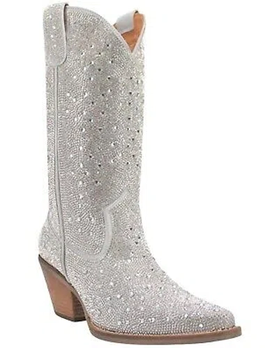 Pre-owned Dingo Women's Silver Dollar Western Boot - Pointed Toe - Di570-silver