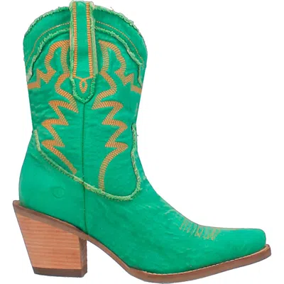 Dingo Women's Y'all Need Dolly 9" Denim Fashion Boot In Washed Green
