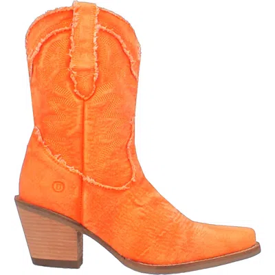 Dingo Women's Y'all Need Dolly 9" Denim Fashion Boot In Washed Orange