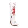 Dingo Womens Ace Of Spades Stacked Heel Cowboy Boots In White