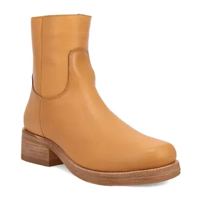 Dingo Womens Banner Block Heel Cowboy Boots In Yellow